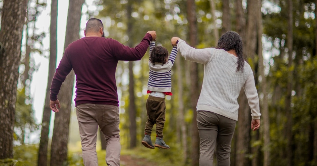 Family on a trail